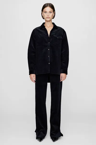 Anine Bing Simon Shirt In Black Corduroy