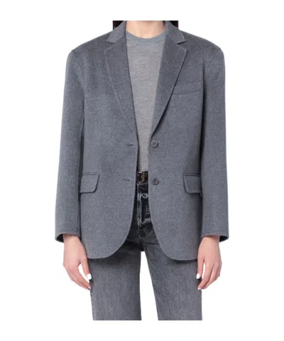 Anine Bing Wool And Cashmere Jacket With Flap Pockets In Gray
