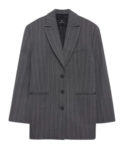 Anine Bing Single-breasted Blazer In Black