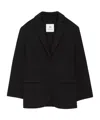 Anine Bing Oversized Wool-cashmere Blazer With Pockets And Padded Shoulders In Black