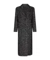 Anine Bing Quinn Wool Blend Herringbone Tweed Coat In Black