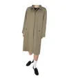 Shop Anine Bing Single-breasted   Trench Coat In Green