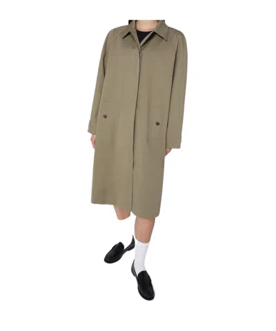 Anine Bing Single-breasted   Trench Coat In Green