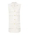 Anine Bing Single-breasted Tweed Gilet In White