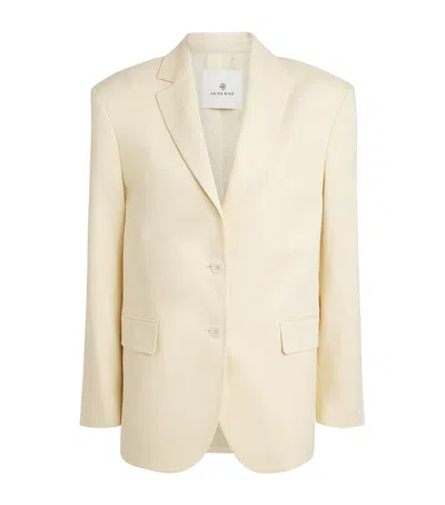 Anine Bing Single-breasted Quinn Blazer In Neutral