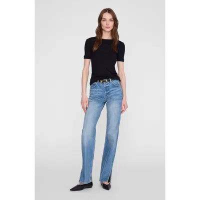 Anine Bing Sixtine Short Sleeve Tee In Black