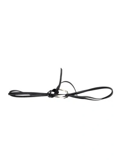 Pre-owned Anine Bing Skinny Leather Belt In Black