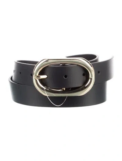 Pre-owned Anine Bing Skinny Leather Belt In Black