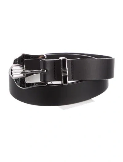 Pre-owned Anine Bing Skinny Leather Belt In Black