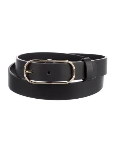 Pre-owned Anine Bing Skinny Leather Belt In Black