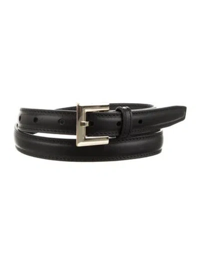 Pre-owned Anine Bing Skinny Leather Belt In Black