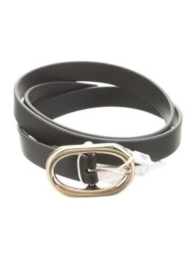 Pre-owned Anine Bing Skinny Leather Belt W/ Tags In Black