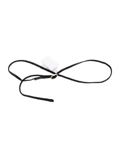 Pre-owned Anine Bing Skinny Leather Belt W/ Tags In Black