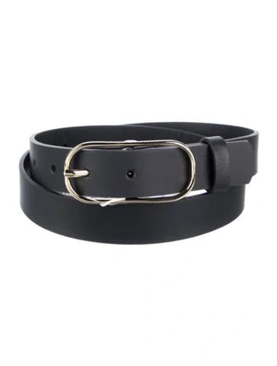 Pre-owned Anine Bing Skinny Leather Waist Belt In Black