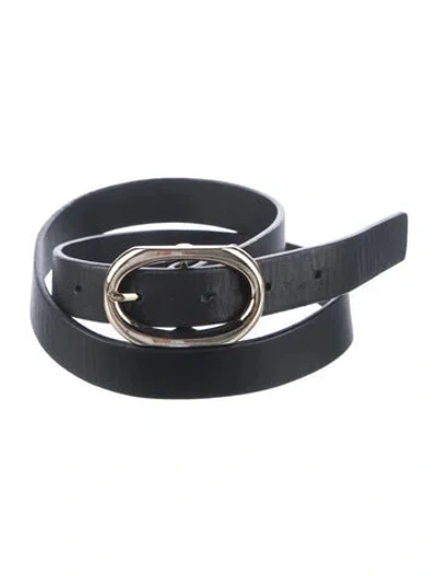 Pre-owned Anine Bing Skinny Leather Waist Belt In Black