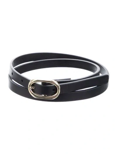 Pre-owned Anine Bing Skinny Leather Waist Belt In Black