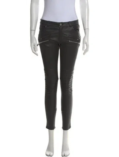 Pre-owned Anine Bing Skinny Leg Pants In Black