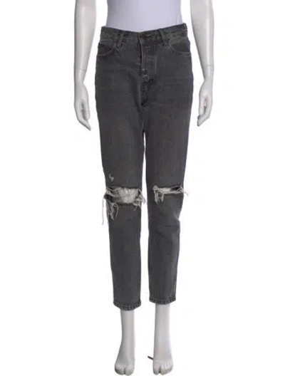 Pre-owned Anine Bing Skinny Leg Pants In Gray