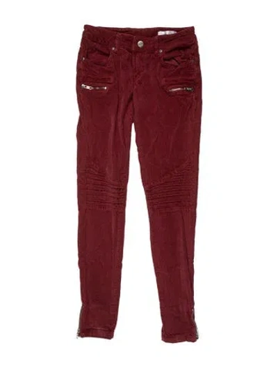 Pre-owned Anine Bing Skinny Leg Pants In Red