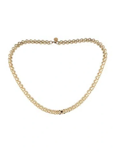 Pre-owned Anine Bing Skinny Metal Chain-link Belt In Gold/metallic