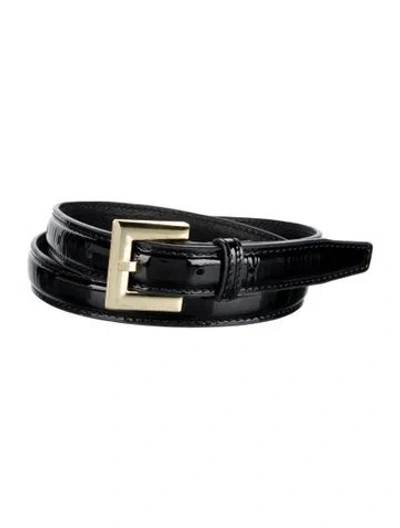 Pre-owned Anine Bing Skinny Patent Leather Belt In Black