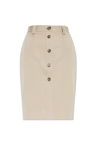Anine Bing Button Skirt In Beige