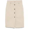Anine Bing Beige Buttoned Pencil Skirt In Beige
