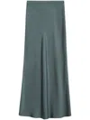 Anine Bing High-waist Bar Silk Skirt In Green