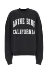 Anine Bing Miles Relaxed-fit Oversized Cotton Sweatshirt With Contrasting Logo In Black