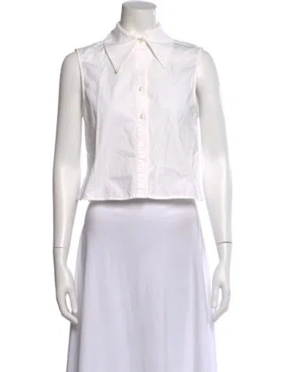 Pre-owned Anine Bing Sleeveless Button-up Top In White