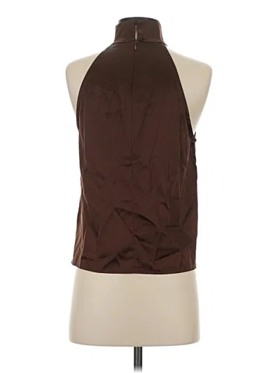Pre-owned Anine Bing Sleeveless Silk Top Brown Halter Neckline Tops