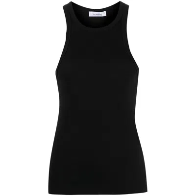 Anine Bing Arie Crochet-knit Tank Top In Black