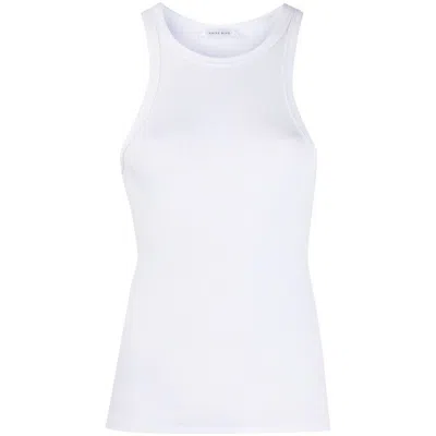 Anine Bing Womens Ivory Cole Embroidered-logo Knit Top In White