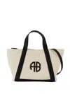Anine Bing Small Cara Tote In Natural Canvas With Black