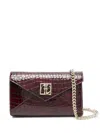 Anine Bing Small Elly Embossed Leather Clutch In Red