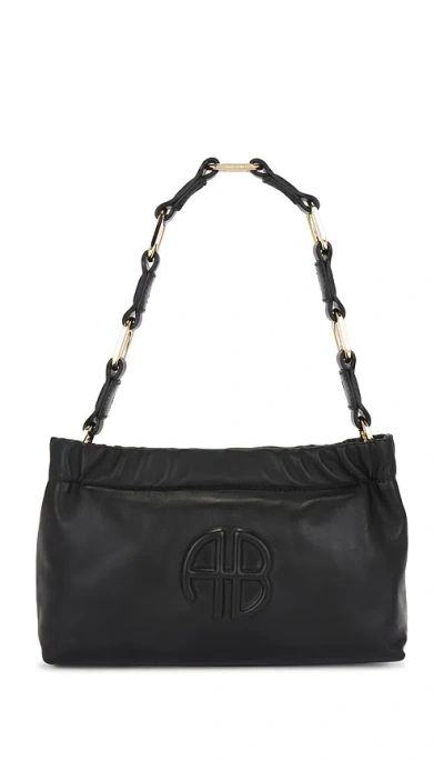 Anine Bing Small Kate Leather Shoulder Bag In Black
