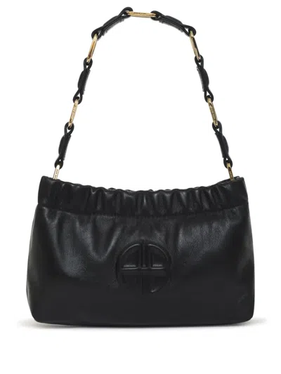 Anine Bing Small Kate Leather Shoulder Bag In Black