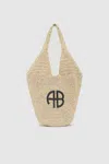 ANINE BING ANINE BING SMALL LEAH HOBO IN NATURAL WITH BLACK