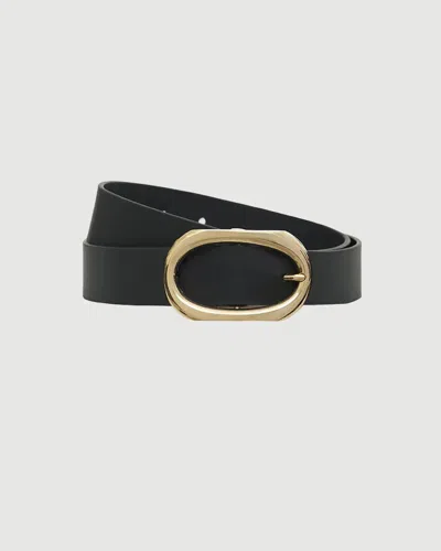 Anine Bing Small Signature Link Belt Gold In Black