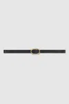 ANINE BING ANINE BING SMALL SIGNATURE LINK BELT IN BLACK WITH GOLD