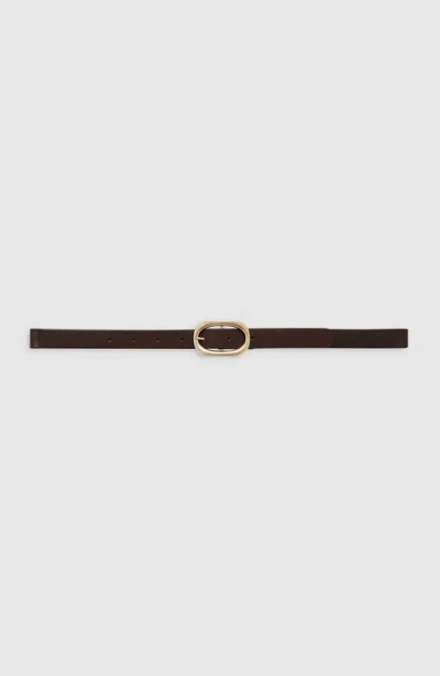 Anine Bing Small Signature Link Belt In Burgundy