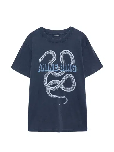 Anine Bing Snake Lili T-shirt In Blue
