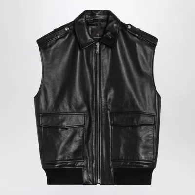 Anine Bing Sonnie Black Leather Gilet