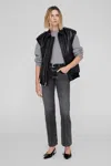 Anine Bing Sonnie Black Leather Gilet In Black
