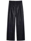Anine Bing Ladies Navy Soto Vegan Leather Pants In Blue