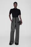ANINE BING ANINE BING SOTO PANT IN BLACK HERRINGBONE STRIPE