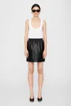 Anine Bing Soto Skirt In Black Vegan Leather In Black