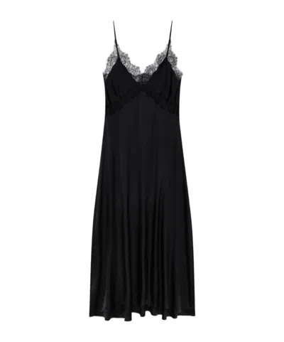 Anine Bing Spaghetti-strap Dress In Black