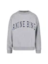 Anine Bing Grey Crew Neck Sweatshirt With Bold Lettering In Gray