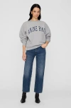 Anine Bing Grey Crew Neck Sweatshirt With Bold Lettering In Gray